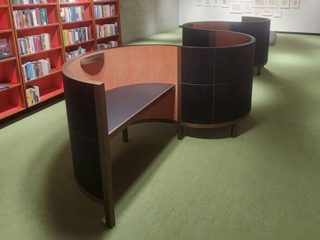 Free-Standing Reading Desks - Sculptural Geometry and Material Contrast